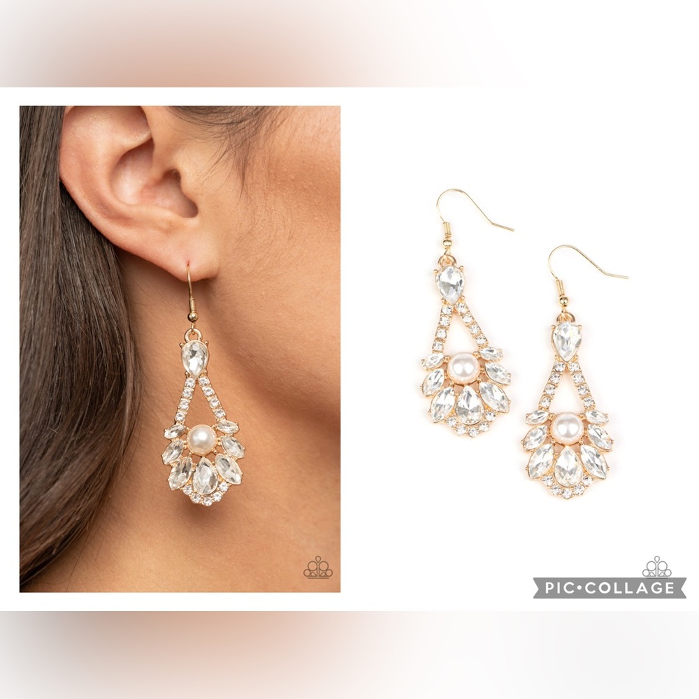 Paparazzi Prismatic Presence Gold Earrings
